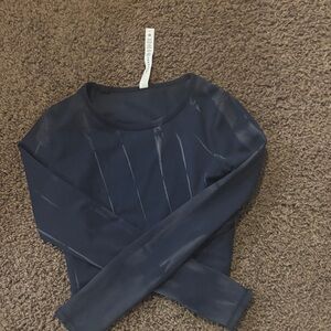 lululemon athletica Navy Long-Sleeve Crop Top